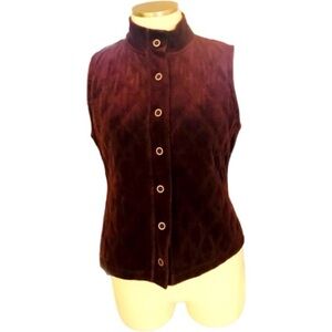 Liz & Co Lavender Purple Diamond Quilted Vest Size Petite S